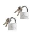 Hengelås m/to nøkler 40 mm aluminium - 2-pk.